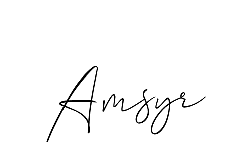 Create a beautiful signature design for name Amsyr. With this signature (Allison_Script) fonts, you can make a handwritten signature for free. Amsyr signature style 2 images and pictures png