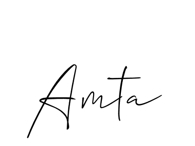 Also we have Amta name is the best signature style. Create professional handwritten signature collection using Allison_Script autograph style. Amta signature style 2 images and pictures png