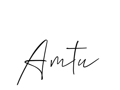 Design your own signature with our free online signature maker. With this signature software, you can create a handwritten (Allison_Script) signature for name Amtu. Amtu signature style 2 images and pictures png