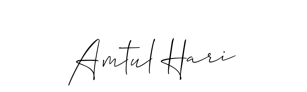 It looks lik you need a new signature style for name Amtul Hari. Design unique handwritten (Allison_Script) signature with our free signature maker in just a few clicks. Amtul Hari signature style 2 images and pictures png