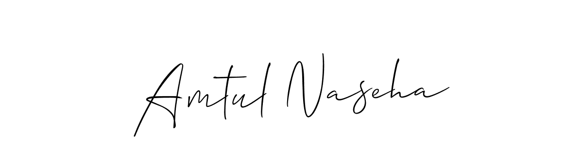 You can use this online signature creator to create a handwritten signature for the name Amtul Naseha. This is the best online autograph maker. Amtul Naseha signature style 2 images and pictures png