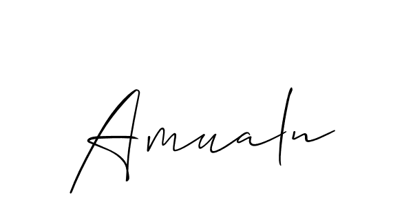 How to make Amualn name signature. Use Allison_Script style for creating short signs online. This is the latest handwritten sign. Amualn signature style 2 images and pictures png