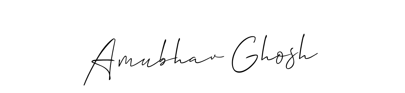 Make a short Amubhav Ghosh signature style. Manage your documents anywhere anytime using Allison_Script. Create and add eSignatures, submit forms, share and send files easily. Amubhav Ghosh signature style 2 images and pictures png