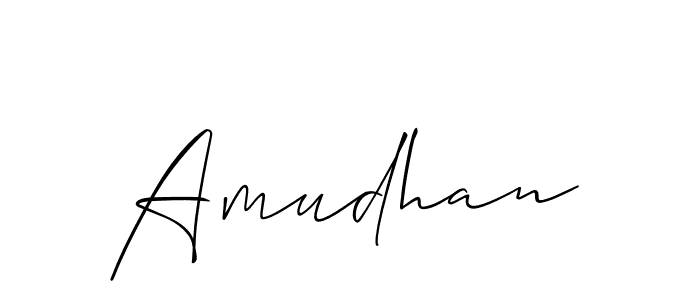 Make a beautiful signature design for name Amudhan. With this signature (Allison_Script) style, you can create a handwritten signature for free. Amudhan signature style 2 images and pictures png