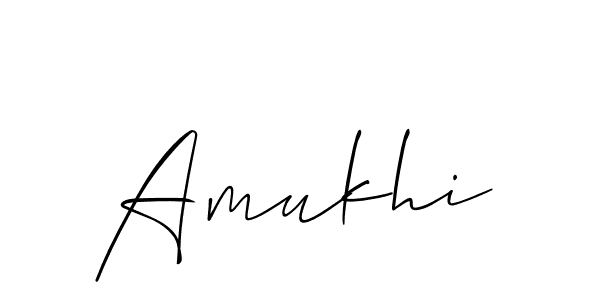 Use a signature maker to create a handwritten signature online. With this signature software, you can design (Allison_Script) your own signature for name Amukhi. Amukhi signature style 2 images and pictures png