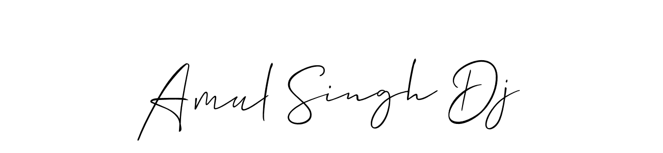 Allison_Script is a professional signature style that is perfect for those who want to add a touch of class to their signature. It is also a great choice for those who want to make their signature more unique. Get Amul Singh Dj name to fancy signature for free. Amul Singh Dj signature style 2 images and pictures png