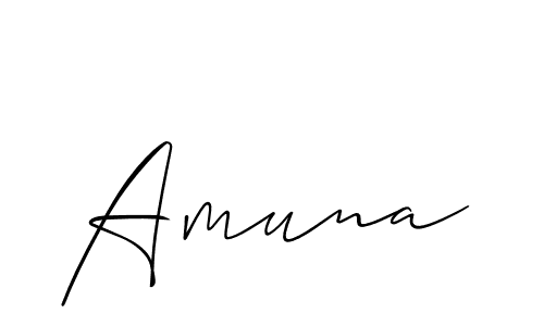 Design your own signature with our free online signature maker. With this signature software, you can create a handwritten (Allison_Script) signature for name Amuna. Amuna signature style 2 images and pictures png