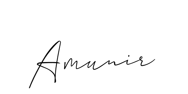 The best way (Allison_Script) to make a short signature is to pick only two or three words in your name. The name Amunir include a total of six letters. For converting this name. Amunir signature style 2 images and pictures png