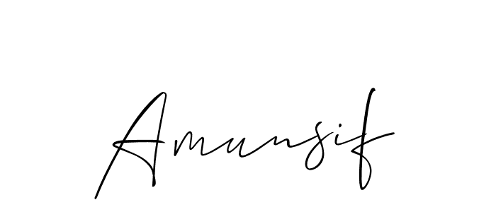 Similarly Allison_Script is the best handwritten signature design. Signature creator online .You can use it as an online autograph creator for name Amunsif. Amunsif signature style 2 images and pictures png