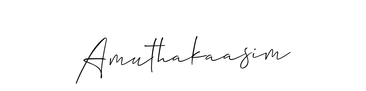 Use a signature maker to create a handwritten signature online. With this signature software, you can design (Allison_Script) your own signature for name Amuthakaasim. Amuthakaasim signature style 2 images and pictures png
