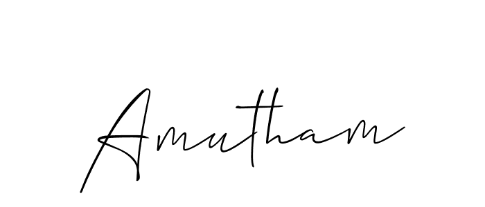Also we have Amutham name is the best signature style. Create professional handwritten signature collection using Allison_Script autograph style. Amutham signature style 2 images and pictures png