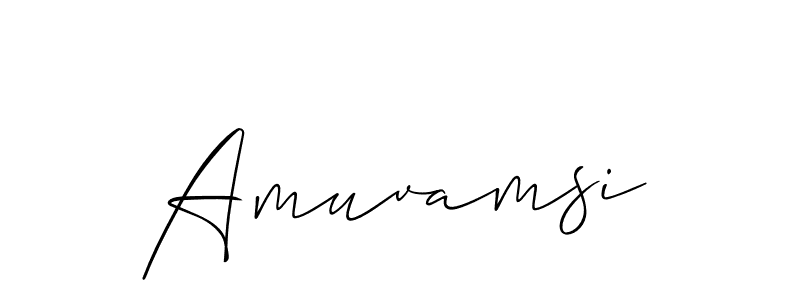 How to make Amuvamsi name signature. Use Allison_Script style for creating short signs online. This is the latest handwritten sign. Amuvamsi signature style 2 images and pictures png