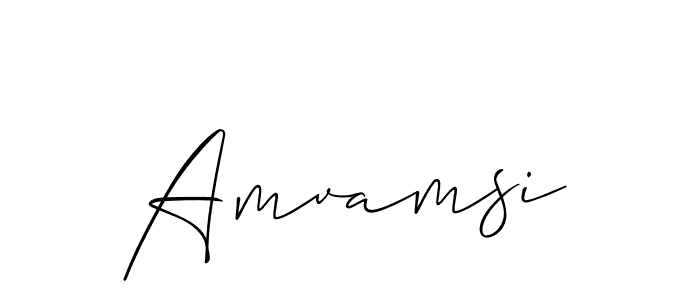 Similarly Allison_Script is the best handwritten signature design. Signature creator online .You can use it as an online autograph creator for name Amvamsi. Amvamsi signature style 2 images and pictures png