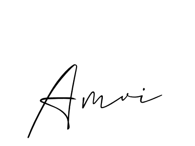 Use a signature maker to create a handwritten signature online. With this signature software, you can design (Allison_Script) your own signature for name Amvi. Amvi signature style 2 images and pictures png