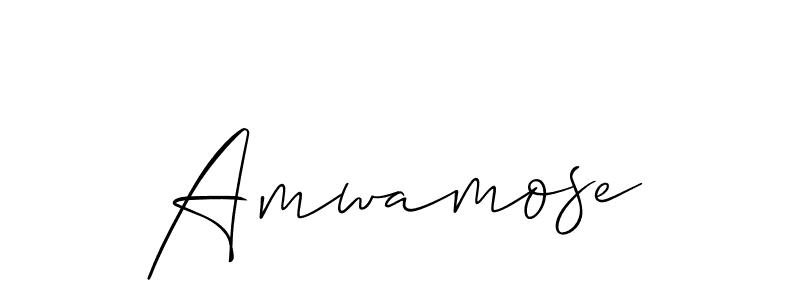 Allison_Script is a professional signature style that is perfect for those who want to add a touch of class to their signature. It is also a great choice for those who want to make their signature more unique. Get Amwamose name to fancy signature for free. Amwamose signature style 2 images and pictures png