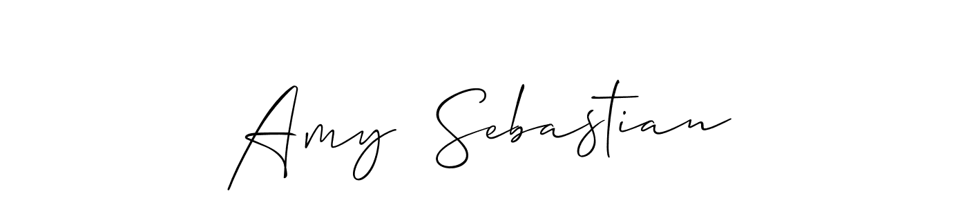 The best way (Allison_Script) to make a short signature is to pick only two or three words in your name. The name Amy  Sebastian include a total of six letters. For converting this name. Amy  Sebastian signature style 2 images and pictures png