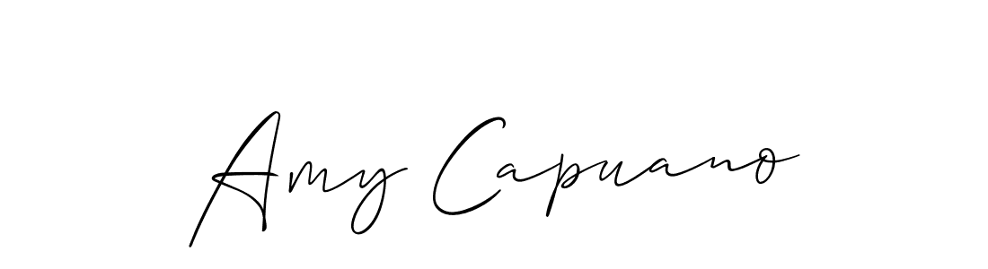 Make a short Amy Capuano signature style. Manage your documents anywhere anytime using Allison_Script. Create and add eSignatures, submit forms, share and send files easily. Amy Capuano signature style 2 images and pictures png