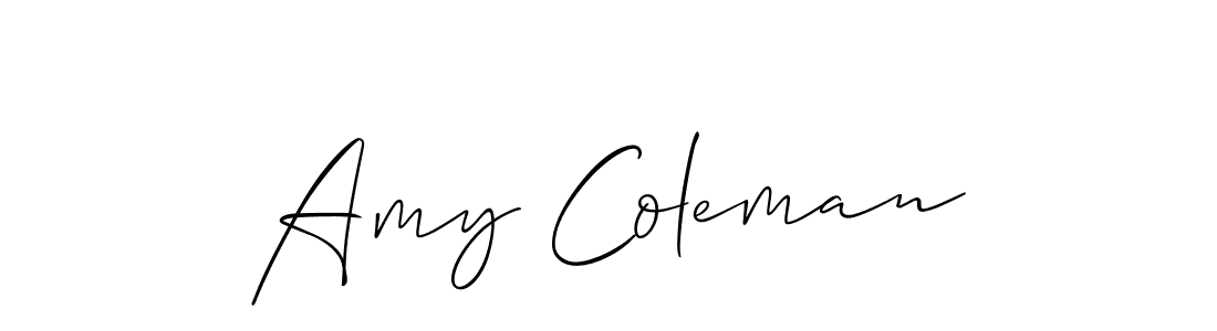Allison_Script is a professional signature style that is perfect for those who want to add a touch of class to their signature. It is also a great choice for those who want to make their signature more unique. Get Amy Coleman name to fancy signature for free. Amy Coleman signature style 2 images and pictures png