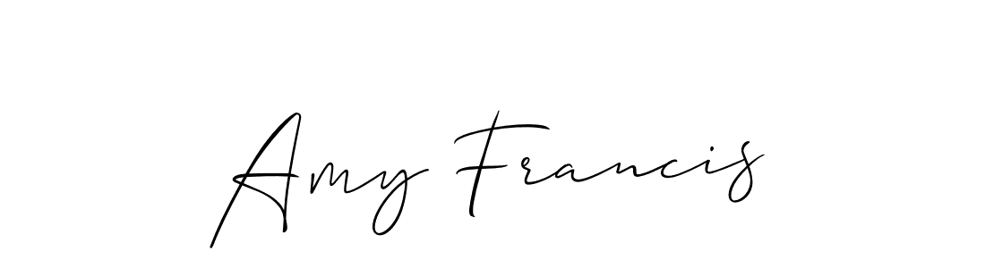 Make a short Amy Francis signature style. Manage your documents anywhere anytime using Allison_Script. Create and add eSignatures, submit forms, share and send files easily. Amy Francis signature style 2 images and pictures png