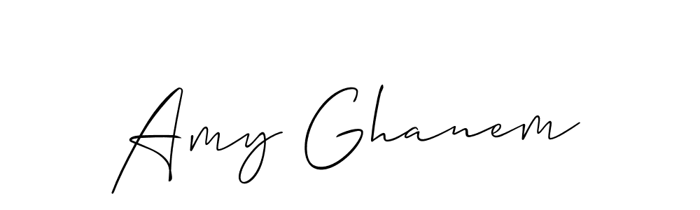 Use a signature maker to create a handwritten signature online. With this signature software, you can design (Allison_Script) your own signature for name Amy Ghanem. Amy Ghanem signature style 2 images and pictures png