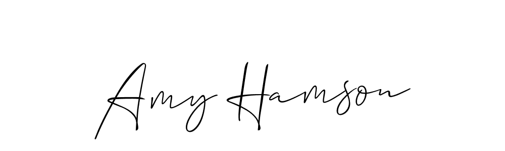 The best way (Allison_Script) to make a short signature is to pick only two or three words in your name. The name Amy Hamson include a total of six letters. For converting this name. Amy Hamson signature style 2 images and pictures png