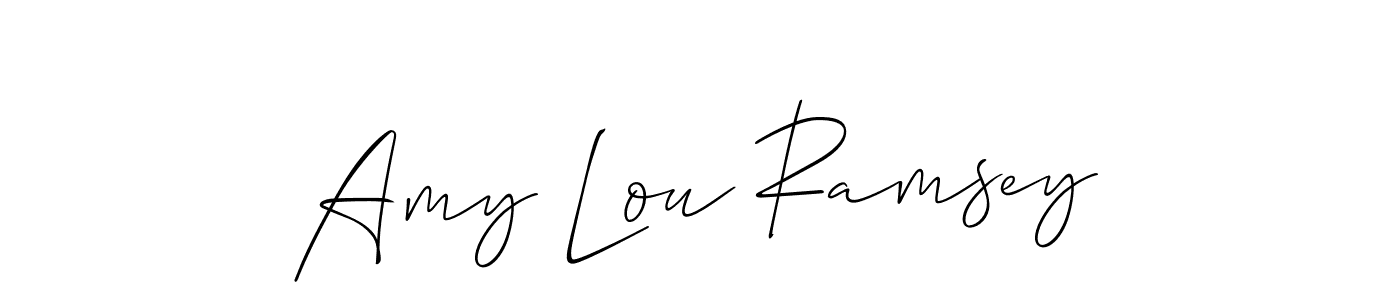 You should practise on your own different ways (Allison_Script) to write your name (Amy Lou Ramsey) in signature. don't let someone else do it for you. Amy Lou Ramsey signature style 2 images and pictures png