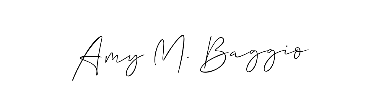 It looks lik you need a new signature style for name Amy M. Baggio. Design unique handwritten (Allison_Script) signature with our free signature maker in just a few clicks. Amy M. Baggio signature style 2 images and pictures png