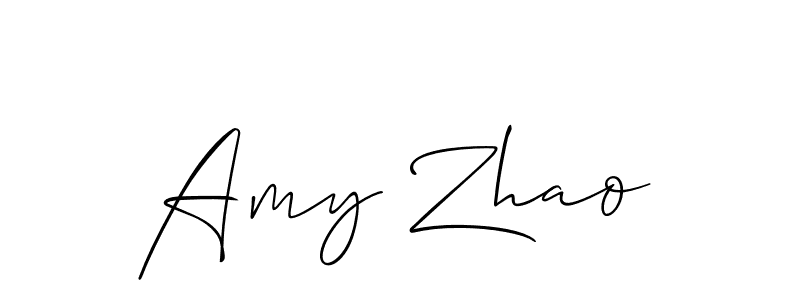 Allison_Script is a professional signature style that is perfect for those who want to add a touch of class to their signature. It is also a great choice for those who want to make their signature more unique. Get Amy Zhao name to fancy signature for free. Amy Zhao signature style 2 images and pictures png