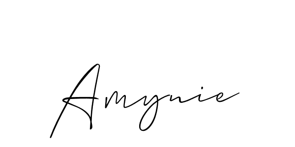 Use a signature maker to create a handwritten signature online. With this signature software, you can design (Allison_Script) your own signature for name Amynie. Amynie signature style 2 images and pictures png