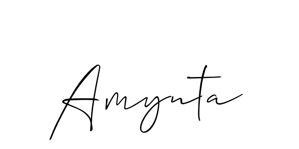 Use a signature maker to create a handwritten signature online. With this signature software, you can design (Allison_Script) your own signature for name Amynta. Amynta signature style 2 images and pictures png