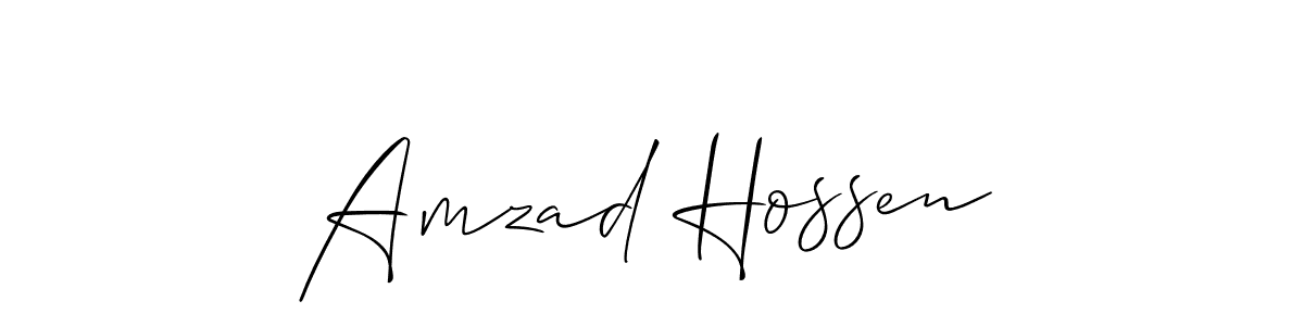 How to make Amzad Hossen name signature. Use Allison_Script style for creating short signs online. This is the latest handwritten sign. Amzad Hossen signature style 2 images and pictures png