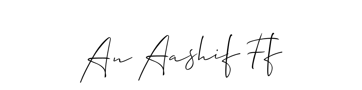 How to Draw An Aashif Ff signature style? Allison_Script is a latest design signature styles for name An Aashif Ff. An Aashif Ff signature style 2 images and pictures png