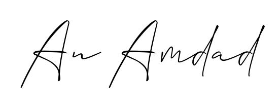 You should practise on your own different ways (Allison_Script) to write your name (An Amdad) in signature. Don't let someone else do it for you. An Amdad signature style 2 images and pictures png