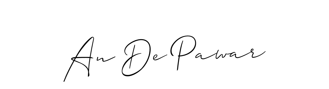 This is the best signature style for the An De Pawar name. Also you like these signature font (Allison_Script). Mix name signature. An De Pawar signature style 2 images and pictures png