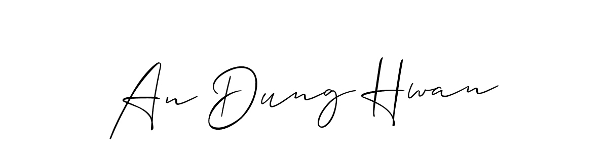 if you are searching for the best signature style for your name An Dung Hwan. so please give up your signature search. here we have designed multiple signature styles  using Allison_Script. An Dung Hwan signature style 2 images and pictures png