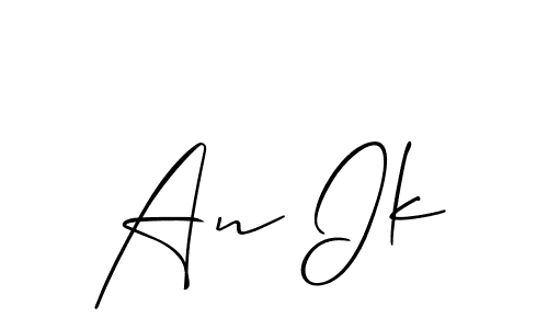 Use a signature maker to create a handwritten signature online. With this signature software, you can design (Allison_Script) your own signature for name An Ik. An Ik signature style 2 images and pictures png