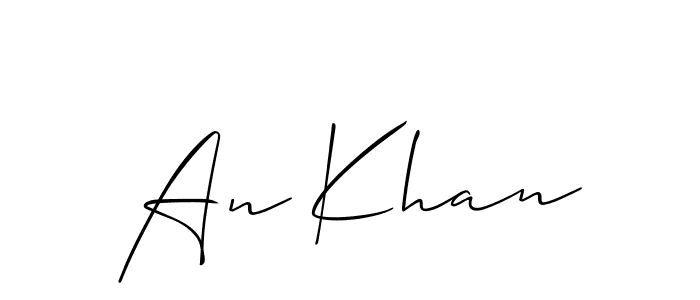 Also You can easily find your signature by using the search form. We will create An Khan name handwritten signature images for you free of cost using Allison_Script sign style. An Khan signature style 2 images and pictures png