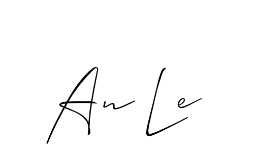 Make a beautiful signature design for name An Le. With this signature (Allison_Script) style, you can create a handwritten signature for free. An Le signature style 2 images and pictures png