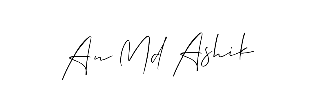 How to make An Md Ashik name signature. Use Allison_Script style for creating short signs online. This is the latest handwritten sign. An Md Ashik signature style 2 images and pictures png