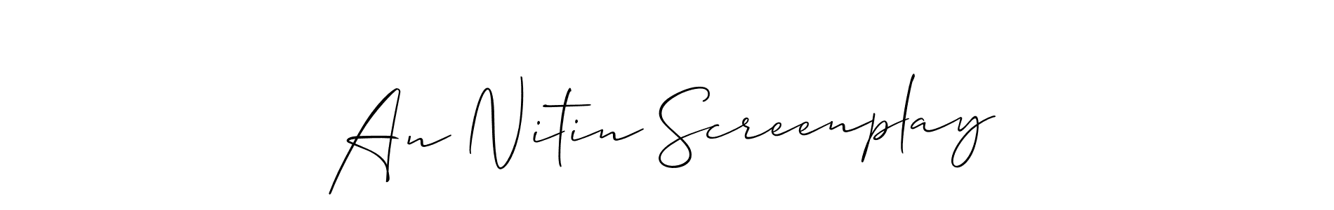 The best way (Allison_Script) to make a short signature is to pick only two or three words in your name. The name An Nitin Screenplay include a total of six letters. For converting this name. An Nitin Screenplay signature style 2 images and pictures png