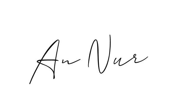 How to make An Nur name signature. Use Allison_Script style for creating short signs online. This is the latest handwritten sign. An Nur signature style 2 images and pictures png