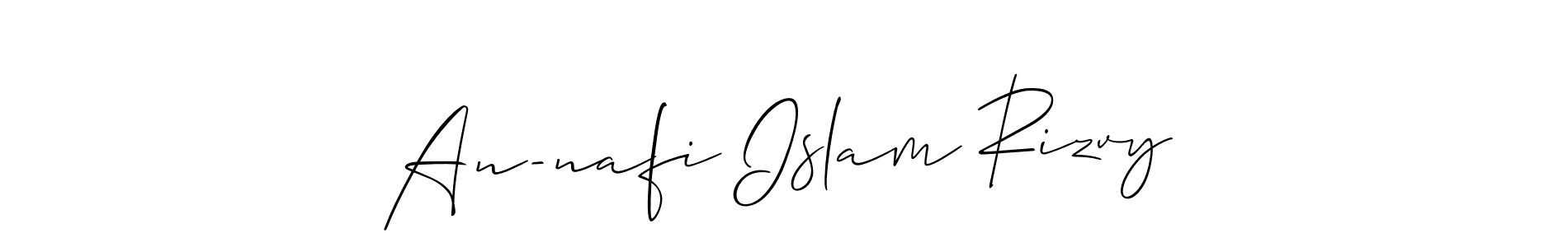 if you are searching for the best signature style for your name An-nafi Islam Rizvy. so please give up your signature search. here we have designed multiple signature styles  using Allison_Script. An-nafi Islam Rizvy signature style 2 images and pictures png