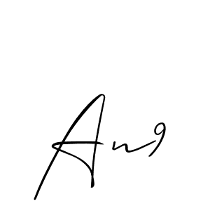 Make a beautiful signature design for name An9. With this signature (Allison_Script) style, you can create a handwritten signature for free. An9 signature style 2 images and pictures png