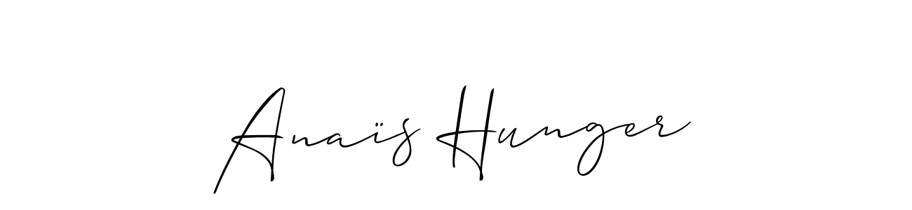 How to make Anaïs Hunger signature? Allison_Script is a professional autograph style. Create handwritten signature for Anaïs Hunger name. Anaïs Hunger signature style 2 images and pictures png