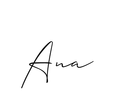 Make a short Ana  signature style. Manage your documents anywhere anytime using Allison_Script. Create and add eSignatures, submit forms, share and send files easily. Ana  signature style 2 images and pictures png