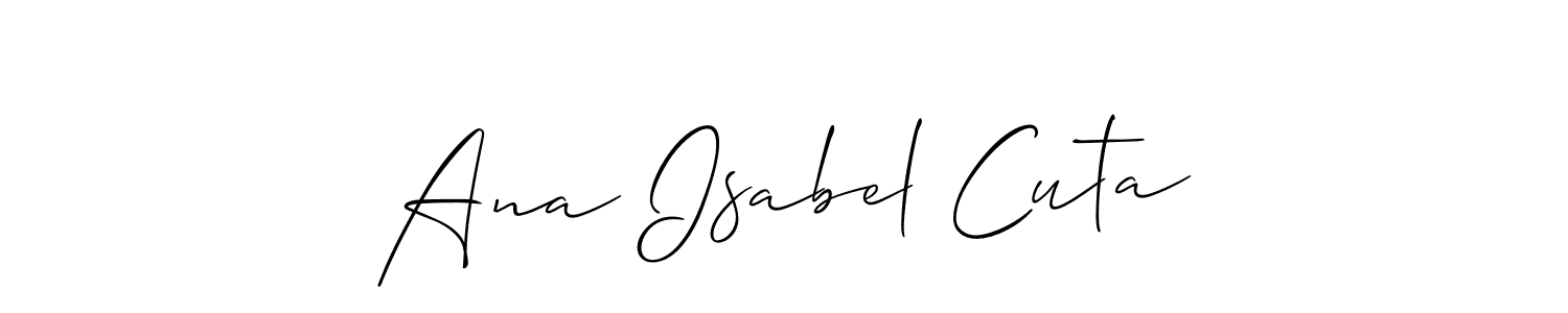 Create a beautiful signature design for name Ana Isabel Cuta. With this signature (Allison_Script) fonts, you can make a handwritten signature for free. Ana Isabel Cuta signature style 2 images and pictures png