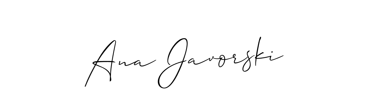 Ana Javorski stylish signature style. Best Handwritten Sign (Allison_Script) for my name. Handwritten Signature Collection Ideas for my name Ana Javorski. Ana Javorski signature style 2 images and pictures png