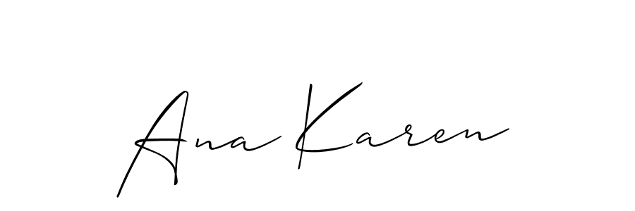 It looks lik you need a new signature style for name Ana Karen. Design unique handwritten (Allison_Script) signature with our free signature maker in just a few clicks. Ana Karen signature style 2 images and pictures png