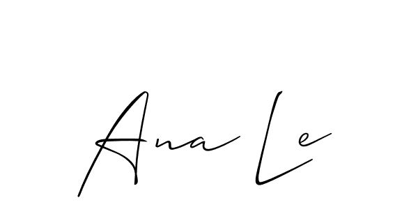 Make a short Ana Le signature style. Manage your documents anywhere anytime using Allison_Script. Create and add eSignatures, submit forms, share and send files easily. Ana Le signature style 2 images and pictures png