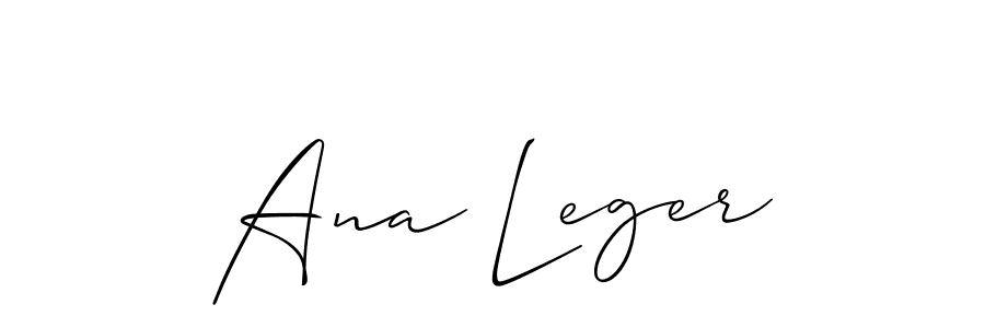 Create a beautiful signature design for name Ana Leger. With this signature (Allison_Script) fonts, you can make a handwritten signature for free. Ana Leger signature style 2 images and pictures png